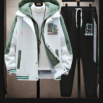 Winter Men's Sets Tracksuit Men Wool Hooded Sweatshirt Thicken Warm Sportswear Male Casual Suit Two Piece Sets