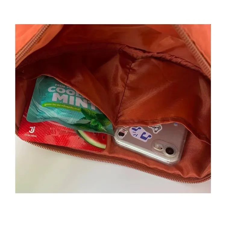 Simple Design Women's Messenger Bag Fashion Ladies Nylon Hobos Small Shoulder Bags Vintage Female Girls Purse Cloth Handbags PlatiNum