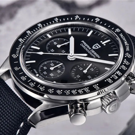 PAGANI DESIGN 500 Orologio da Uomo di Lusso con Cronografo Sportivo, Quadrante Tondo, Vetro Zaffiro AR, Movimento Giapponese, Acciaio 316L, Luminoso platinumshop