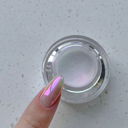 1 Box Moonlight Mirror Nail Powder Silver Fine Glitter Metallic Effect Pigment Gel Polish Chrome Holographic Nail Powder Nail Art Decorations