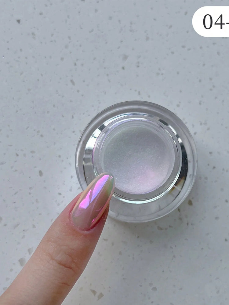 1 Box Moonlight Mirror Nail Powder Silver Fine Glitter Metallic Effect Pigment Gel Polish Chrome Holographic Nail Powder Nail Art Decorations