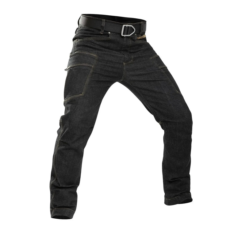 Men's Tactical Jeans Military Denim Cargo Pants Multi-pocket Elastic Casual  Work Trousers Outdoor Combat Training Hiking Pants