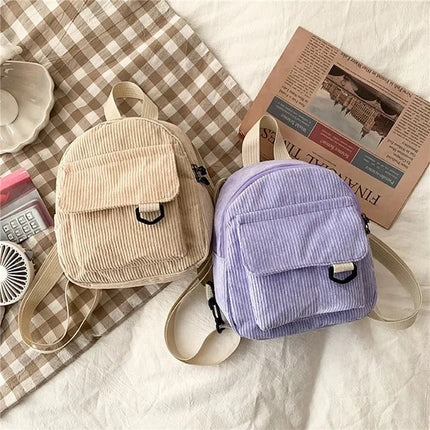 Mini Backpack Square Bag Korean Version Fashionable Sweet Shoulder Bag Female's Schoolbag Stylish  Simple Crossbody Bag Casual PlatiNum