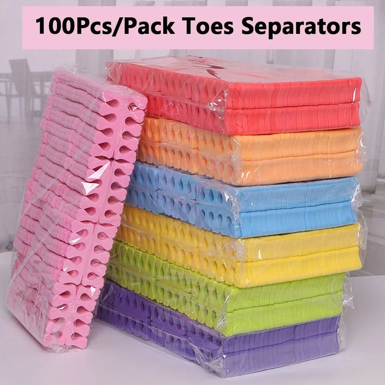 100Pcs/Pack Nail Art Finger Toe Separators Soft Heart-Shape Sponge Fingers Foot Separator Bulk Manicure Pedicure Care Tools Kits