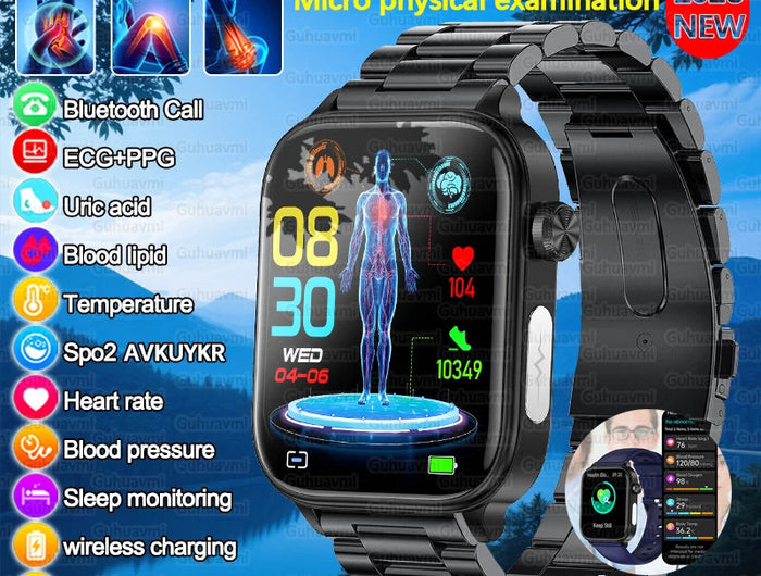 Nuovo 2025 Smartwatch per XIAOM1 con ECG+PPG, Monitoraggio Grasso Sanguigno e Acido Urico, Frequenza Cardiaca, Pressione Sanguigna, Chiamate Bluetooth per Uomini e Donne platinumshop