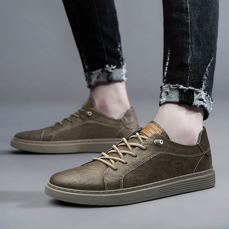 Italian Brand Black Genuine Leather Oxford Shoes UNISEX Casual Shoes Lace Up Flat Sneakers  Luxury Shoes for Men Big Size: 36-47