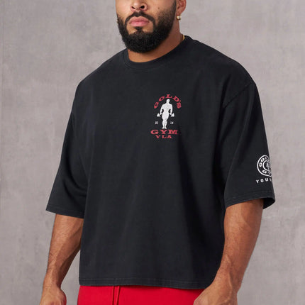 Men's new summer cotton T-shirt sporty fitness jogger slim short sleeve cotton