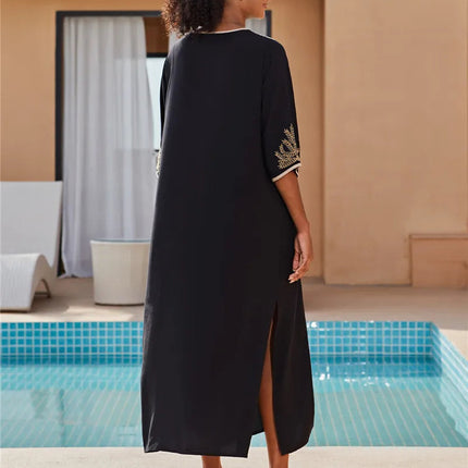 Donne allentato leggero caftano Kimono Cardigan Casual Beach Cover Up lungo caftani costume da bagno Maxi Dress platinumshop