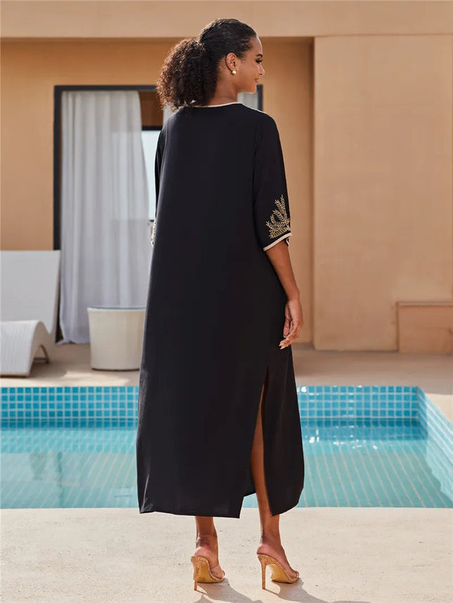 Donne allentato leggero caftano Kimono Cardigan Casual Beach Cover Up lungo caftani costume da bagno Maxi Dress platinumshop
