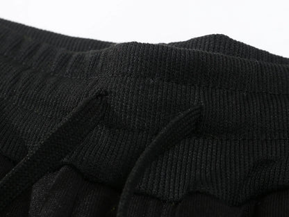 2025 Set di abbigliamento sportivo da jogging casual da uomo con cappuccio e pantaloni sportivi neri Giacca gommata Sport di moda Set invernale caldo da 2 pezzi