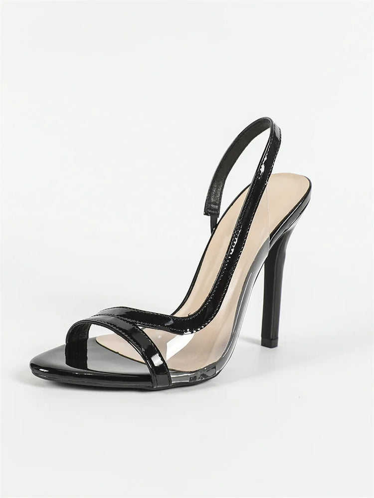 Liyke Sandali con cinturino alla caviglia sexy Donna 2026 Moda estiva Accogliente punta aperta Slip On Scarpe con cinturino posteriore Tacchi alti rossi Sandalias De Mujer