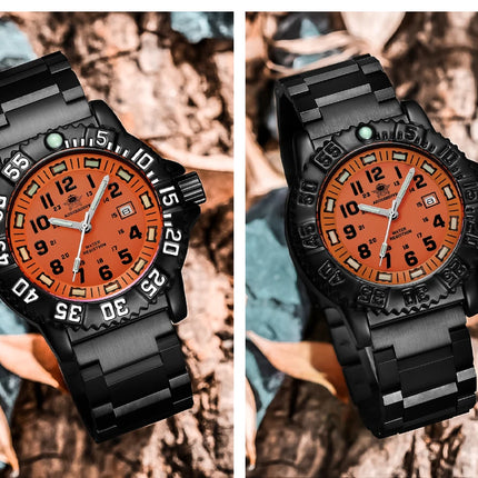 ADDIESDIVE 44mm Men's  Wrist Watch 50m Water Resistant Large Luminous Dial Date Display Stainless Steel Men's Quartz Watch