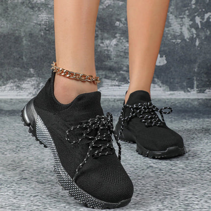 Breathable Socks Shoes Women Lightweight Knitted Casual Sneakers Non-slip Walking Footwear Outdoor Jogging Fitness Sports PlatiNum