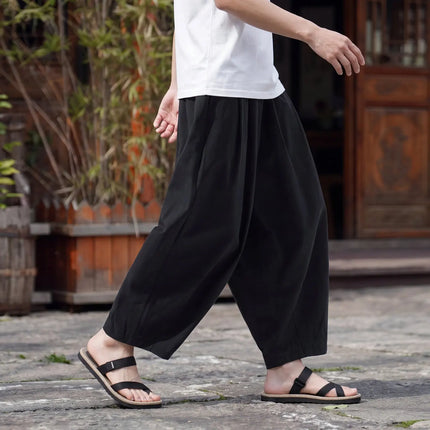 Pantaloni casual da uomo tinta unita primavera estate comodi e alla moda a gamba dritta, pantaloni giapponesi leggeri e sottili Harun a gamba larga