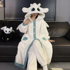 Anime Toothless Boy and Girl Winter Pajama Robe Kawaii Y2K Role-Playing Birthday Gift Thick Coral Velvet Warm Home Clothes Set