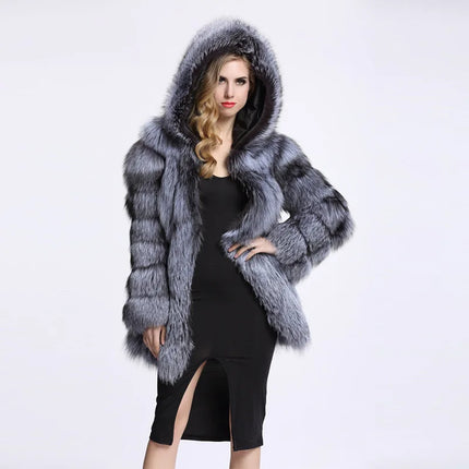 ZADORIN Hooded Fluffy Faux Fur Coat Winter Jacket Women Fashion Thick Warm Faux Fur Jackets Coats Woman Clothing Outerwears
