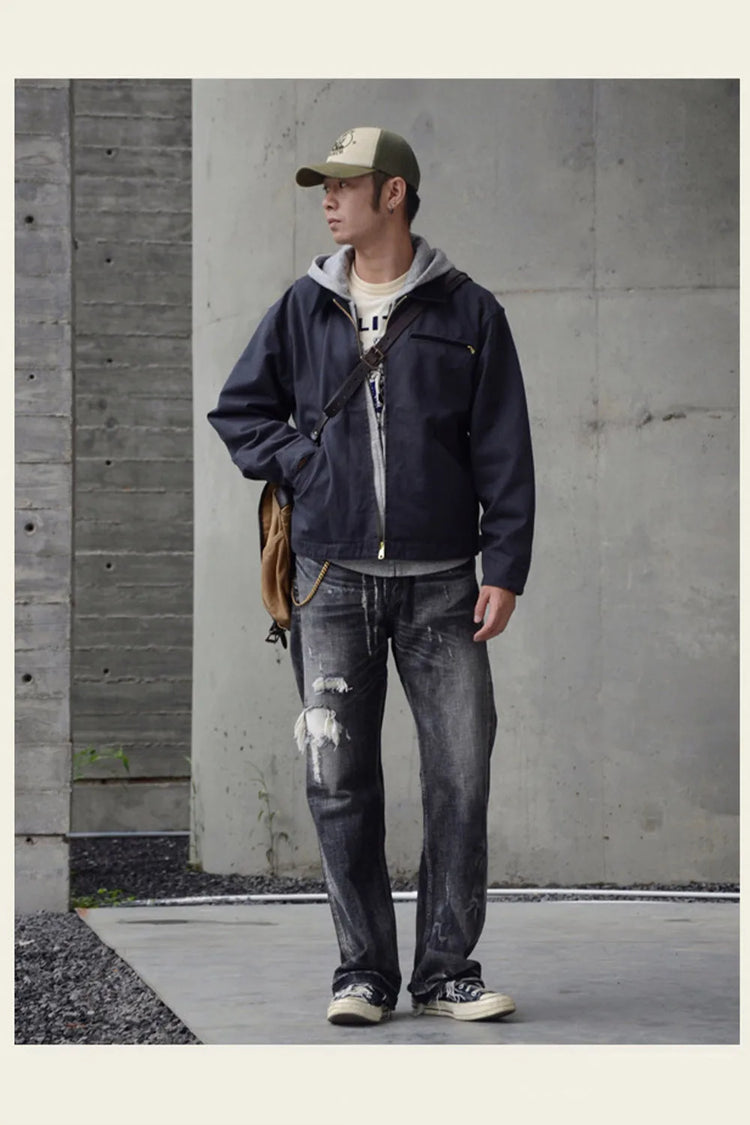 Classic Detroit Jacket J01 American Vintage Workwear Spring/Fall 100% Cotton Canvas Jacket J97 Loose-Fit Lightweight Coat