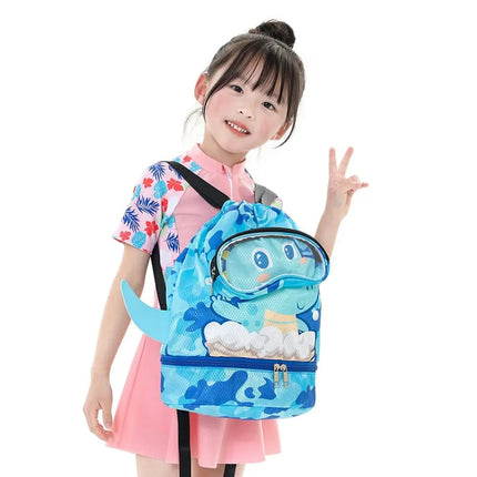 Borsa da spiaggia con coulisse per bambini con separazione asciutta e bagnata, impermeabile, regolabile, per sport, nuoto, viaggi, fitness, spiaggia, borsa da nuoto per bambini
