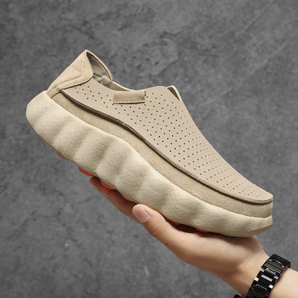 Mocassini da Uomo per Camminata all'Aperto, Scarpe Casual alla Moda, Scarpe da Passeggio in Pelle Morbida, Calzature Traspiranti per Guida, Mocassini Morbidi