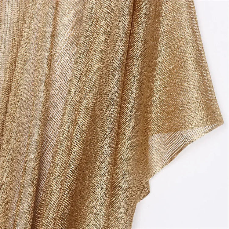 Nappa Oro Bikini Cover Up Abito da spiaggia sexy Tuniche per le donne Beachwear Nuova estate Vedere attraverso il costume da bagno Cover-up Caftano platinumshop
