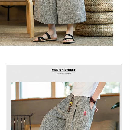 Pantaloni Kimono stile giapponese Pantaloni da bagno da uomo Samurai giapponese Harajuku Pantaloncini da uomo larghi casual Yukata Pantaloni a gamba larga Plus Size 5XL