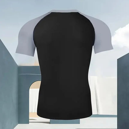 EVERLAST Camicia da Compressione da Uomo + Pantaloncini Sportivi 2 in 1 Set da 2 Pezzi per Il Tempo Libero Respiro Manica Corta Sport Jogging Palestra Marchio di Abbigliamento Stampa platinumshop