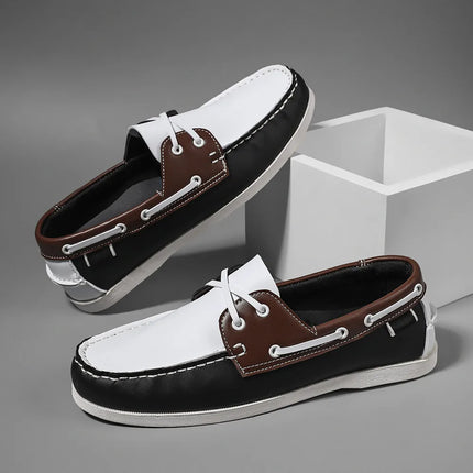 Scarpe mocassini da uomo alla moda con punta a grembiule, comode antiscivolo per passeggiate all'aperto, viaggi, primavera ed estate
