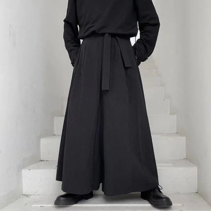Pantaloni Hakama Samurai Giapponesi, Pantaloni Casual Oversize da Uomo Stile Harajuku, Pantaloni Cinesi Hanfu Tang, Uniformi da Kendo Maschili