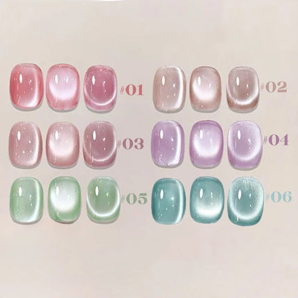 WS 10ml 6-Color Silver Water Light Cat Magnetic Gel Nail Polish Nail Supplies Vernis Semi Permanent Gel for Fall Winter Nails