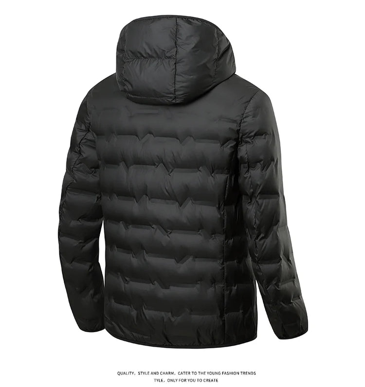 EUMERGX Men's Down Jacket Winter Warm Duck Down Lightweight Padding Jackets Camping Climbing Trekking Graphene Lining Coat