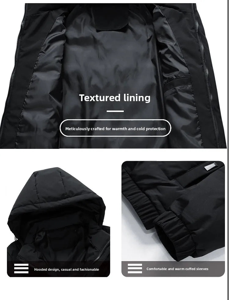 Men's white duck down jacket, new lightweight down cotton jacket, fashionable autumn and winter fashion jacket