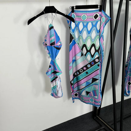 Costumi da bagno di lusso da donna con foulard, set bikini con foulard, abbigliamento da spiaggia platinumshop