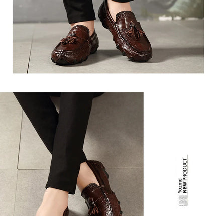 Mocassini da uomo di marca di lusso 2023 scarpe Casual in vera pelle mocassini con motivo a coccodrillo scarpe da uomo Plus Size 38-47 scarpe da guida