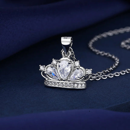 925 Sterling Silver Necklace For Women Round Pendent Sparkling Pave CZ Necklace Fashion Anniversary Birthday Jewelry Gifts N325 PlatiNum