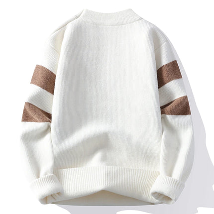 Autumn Winter New Men's Sweater Fashion Patchwork O-Neck Knit Pullovers Men Loose Casual Knitted Sweaters Hip Hop Streetwear Man