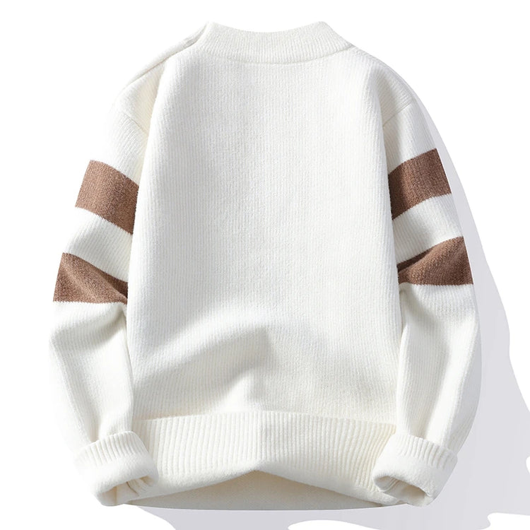 Autumn Winter New Men's Sweater Fashion Patchwork O-Neck Knit Pullovers Men Loose Casual Knitted Sweaters Hip Hop Streetwear Man