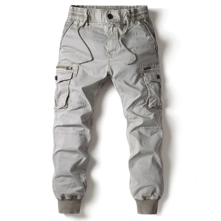 New Cotton Men Cargo Pants Khaki Casual Men Tactical Joggers Cargo Multi-Pocket Fashion Black Army Light gray Trousers Work Wear