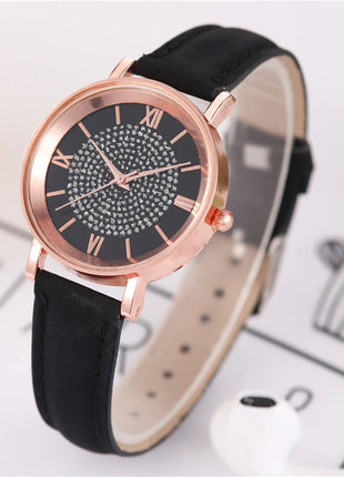 Orologio da donna alla moda con quadrante arabo, cinturino in pelle casual, orologi analogici al quarzo platinumshop