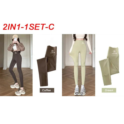 M-XL Shark pants women wear spring  autumn winter thin high-waisted belly lift hip yoga tights small feet black leggings PlatiNum