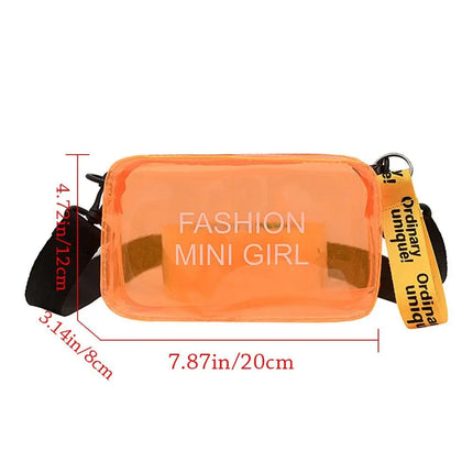 Borsa a Tracolla Trasparente con Effetto Laser per Donne, Mini Borsa Messenger alla Moda in PVC Colorato, Piccola Borsa Tote