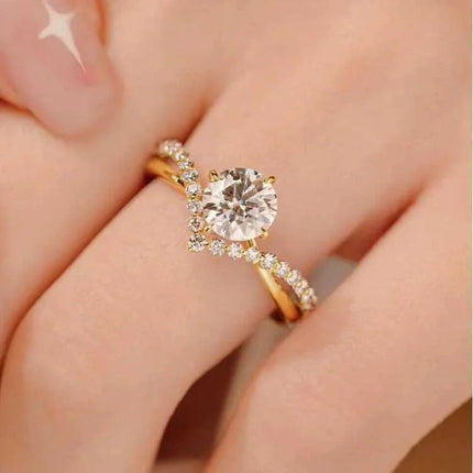 Anelli di Lusso con Zirconi per Coppie, Regolabili, per Donne e Uomini, Gioielli Delicati per Matrimonio, Anniversario, Fidanzamento, Idee Regalo PlatiNum