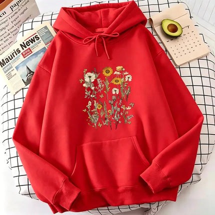 Hoodie Sweatshirt Vintage Floral Print Hoodies Spring Autumn Winter Casual Hoodies Sweatshirts Men Women Retro Clothes