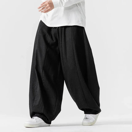 Pantaloni casual da uomo autunno stili giapponesi pantaloni lanterna da uomo caldi vintage larghi pantaloni da uomo oversize moda streetwear