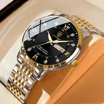 Orologio da uomo con doppio calendario, impermeabile, con luce notturna, edizione coreana, orologio alla moda, regalo di compleanno per uomo, sorpresa