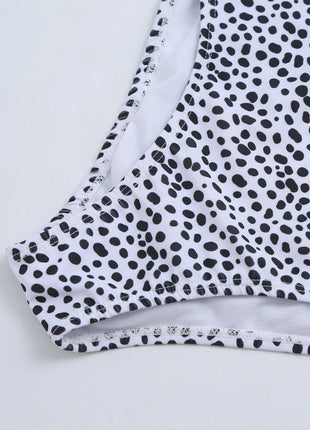 Costume da bagno bikini da donna verde a pois a vita alta brasiliano push-up con lacci e bendaggio, nuovo modello 2026, per la spiaggia PlatiNum