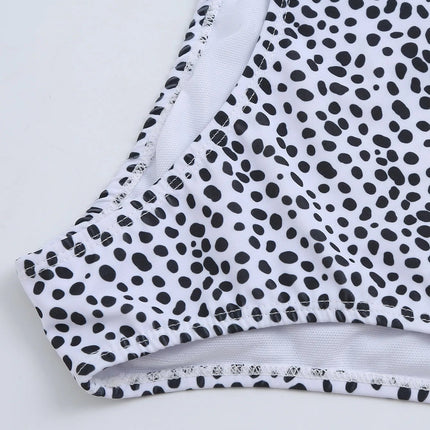 Costume da bagno bikini da donna verde a pois a vita alta brasiliano push-up con lacci e bendaggio, nuovo modello 2026, per la spiaggia PlatiNum