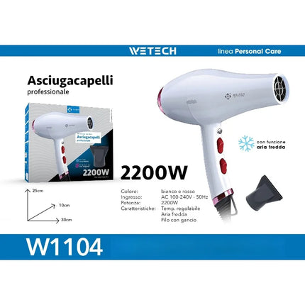 Professional Hair Dryer Collection, Foldable & Compact Household Hair Blow Dryer Series, Multi‑Power 1600‑2200W Ionic Hairdryer for Home Salon Daily Hair Styling