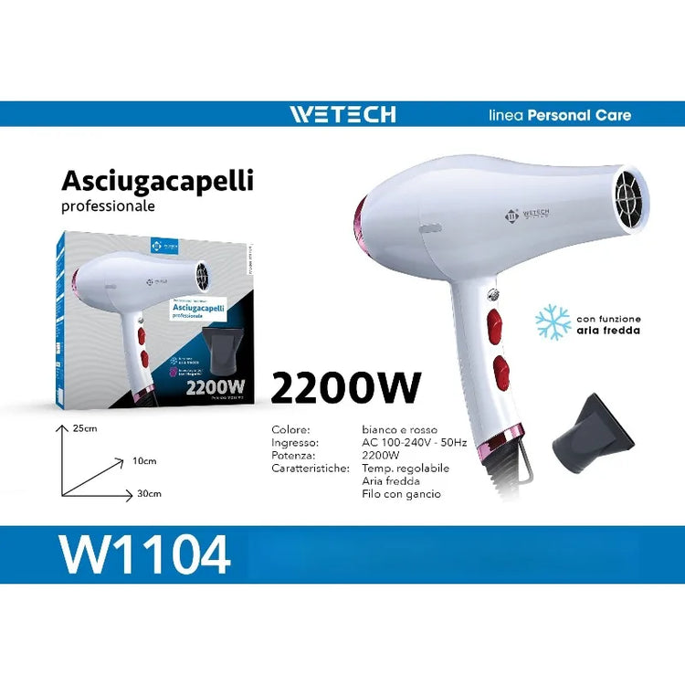 Professional Hair Dryer Collection, Foldable & Compact Household Hair Blow Dryer Series, Multi‑Power 1600‑2200W Ionic Hairdryer for Home Salon Daily Hair Styling