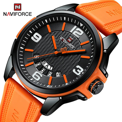 NAVIFORCE Creativo cinturino in TPU orologio da polso maschile moda sportiva 3ATM quarzo impermeabile giorno e data display orologi da uomo Reloj Hombre platinumshop