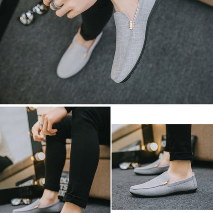 Scarpe casual da uomo in tela slip on mocassini alla moda per uomo abito di lusso scarpe da guida appartamenti formali per feste di matrimonio taglie forti
